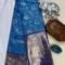 Blue Kanchipuram Semi Pattu Saree, Peacock Design Saree, Navy Blue Border Saree, Traditional Pattu Sarees, South Indian Saree Online, Elegant Sarees for Wedding, Semi Silk Saree India, Festive Wear Saree, Pattu Saree for Bride, Buy Blue Saree Online